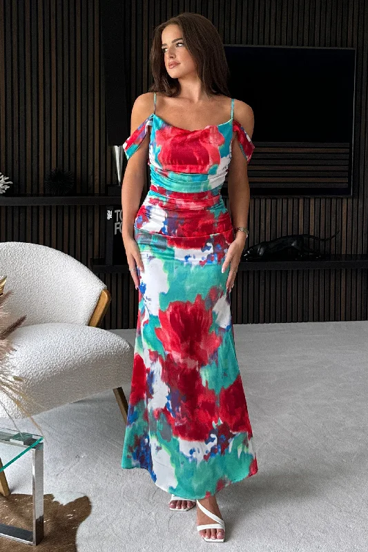 Party Dresses with Satin Trimmed Collar and Ruffled Hem for Ladies' Classic and Girly LookMadeline Mermaid Maxi Dress Red Party Dresses with Satin Trimmed Collar and Ruffled Hem for Ladies' Classic and Girly LookMadeline Mermaid Maxi Dress Red