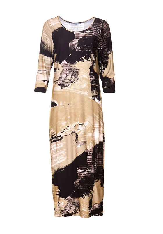 Ruffled hem midi dress for a charming and playful vibeNaya Graphic Print Jersey Midi Dress, Green & Black