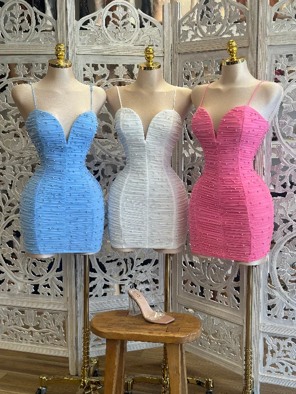 Vintage Inspired Party Dresses for Ladies' Retro Themed GatheringsPearl Embellished Heart Lined Mini Dress- Stretchy Vintage Inspired Party Dresses for Ladies' Retro Themed GatheringsPearl Embellished Heart Lined Mini Dress- Stretchy