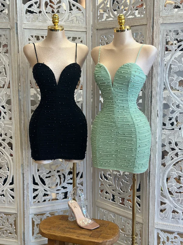 Mesh Paneled Party Dresses with Beaded Appliques for Ladies' Modern EdgePearl Embellished Heart Lined Mini Dress- Stretchy Mesh Paneled Party Dresses with Beaded Appliques for Ladies' Modern EdgePearl Embellished Heart Lined Mini Dress- Stretchy