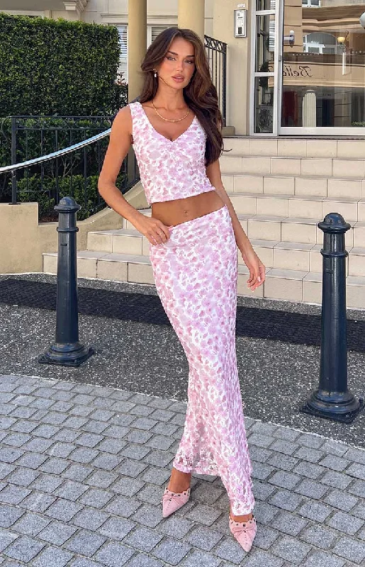 Sheath Style Velvet Party Dresses for Ladies' Evening GalasPeony Paradise Pink Lace Maxi Skirt Sheath Style Velvet Party Dresses for Ladies' Evening GalasPeony Paradise Pink Lace Maxi Skirt