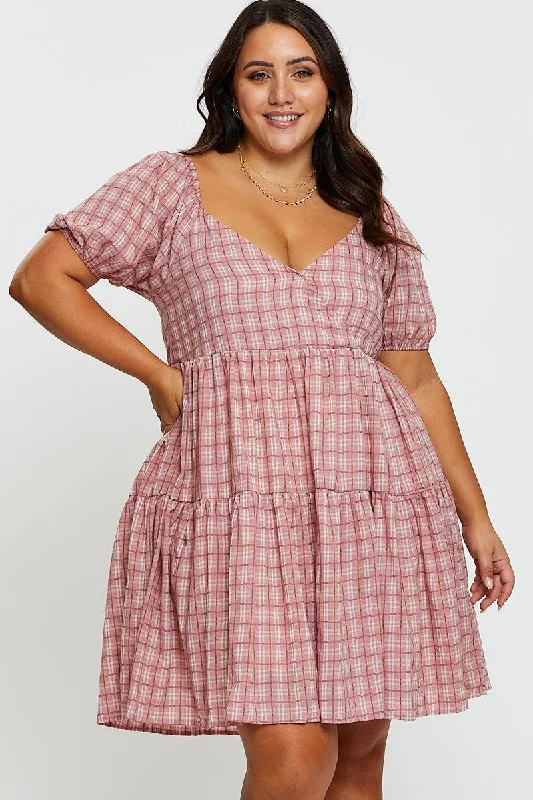 Wrap Style Party Dresses with Belt for Ladies' Comfortable and Stylish OutfitPink Smock Dress V-neck Short Sleeve Tie Wrap Style Party Dresses with Belt for Ladies' Comfortable and Stylish OutfitPink Smock Dress V-neck Short Sleeve Tie