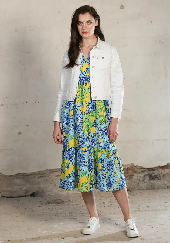 Retro - style 60s midi dress with a mod - inspired designRant & Rave Elaine Floral Midi Dress, Yellow Multi