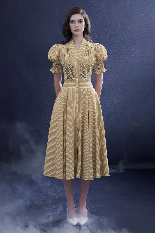 Midi dress for a photoshoot to create a stylish and memorable lookRogueara A-line V-Neck Raw Fabric Midi Dress Midi dress for a photoshoot to create a stylish and memorable lookRogueara A-line V-Neck Raw Fabric Midi Dress