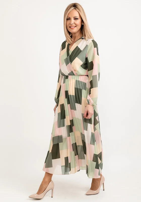 Empire waist midi dress for a flattering and feminine fitSeventy1 One Size Pastel Print Midi Dress, Green Multi