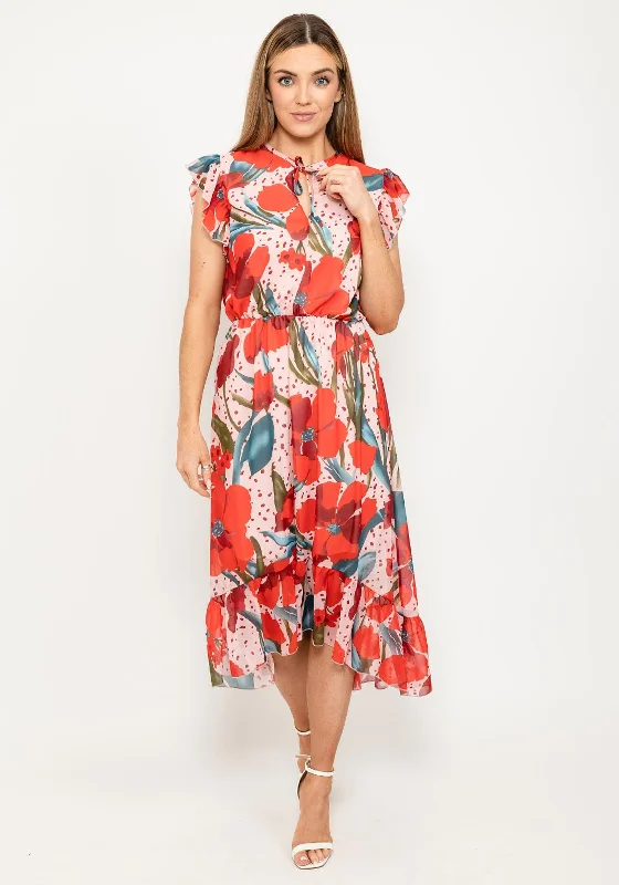 Striped cotton midi dress for a classic and timeless lookSeventy1 Poppy Floral Midi Dress, Red Multi Striped cotton midi dress for a classic and timeless lookSeventy1 Poppy Floral Midi Dress, Red Multi