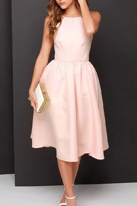 Satin Party Dresses with Floral Embroidery for Ladies' Romantic AppealSimple A-line Pink Backless Tea Length Homecoming Dresses Party Dress PD365 Satin Party Dresses with Floral Embroidery for Ladies' Romantic AppealSimple A-line Pink Backless Tea Length Homecoming Dresses Party Dress PD365
