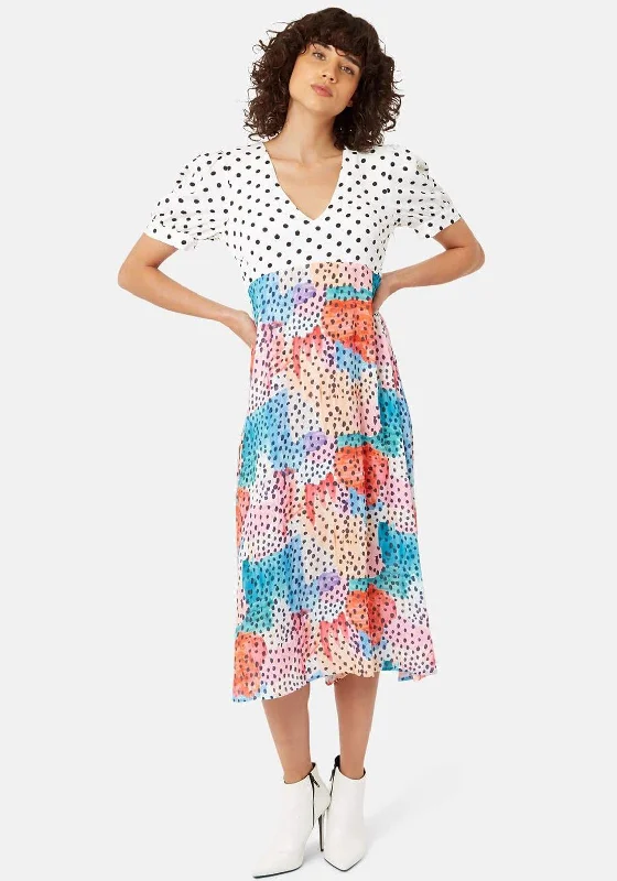Halter - neck midi dress for a modern and stylish lookTraffic People Mia Polka Dot Midi Dress, Multi