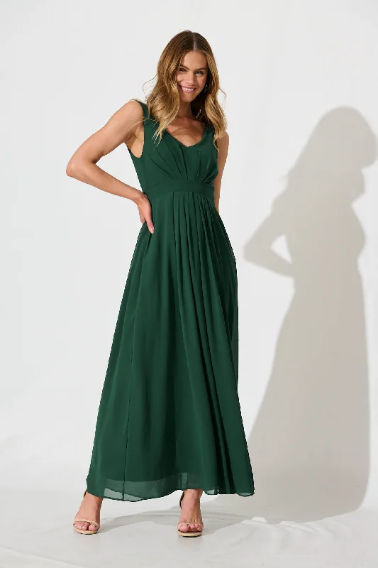 Short Sleeve Floral Print Party Dresses for Ladies' Spring PartiesWonderful Maxi Dress In Emerald