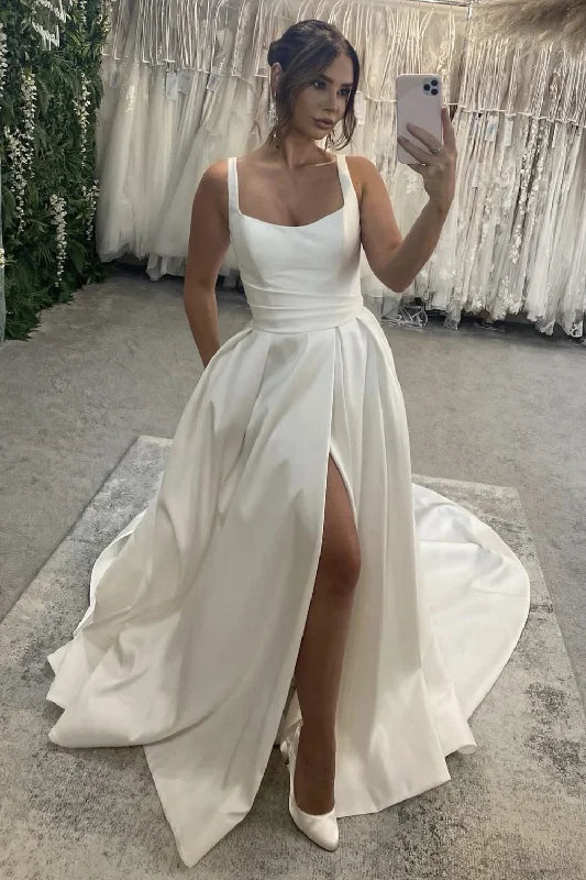 Plus Size Trumpet Style Wedding Dresses with Beaded Bodice2024 Modern A-line Wedding Dress with Pockets Plus Size Trumpet Style Wedding Dresses with Beaded Bodice2024 Modern A-line Wedding Dress with Pockets
