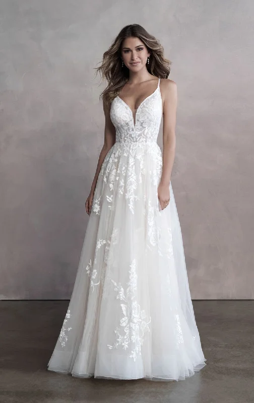 Long Sleeve Wedding Dresses with Pearl Buttons for a Classic Appeal9802