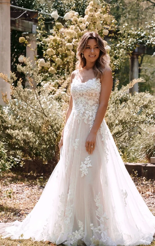 Long Sleeve Wedding Dresses with Pearl Buttons for a Classic Appeal9866