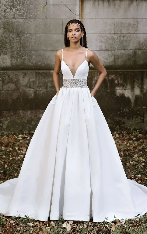 Wedding Dresses with High Neck and Embroidered Back and Sheer Sleeves for a Modest and Intricate Look9878 Wedding Dresses with High Neck and Embroidered Back and Sheer Sleeves for a Modest and Intricate Look9878