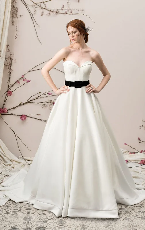 Wedding Dresses with Sequined Geometric Shapes and Lace and Chiffon Blend and Ruffled Sleeves and Belt for a Modern and Dramatic Look9904 Wedding Dresses with Sequined Geometric Shapes and Lace and Chiffon Blend and Ruffled Sleeves and Belt for a Modern and Dramatic Look9904
