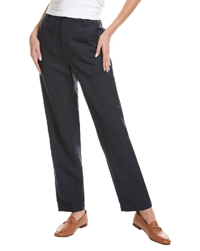 Distressed wide leg denim pants for women in a trendy and edgy styleALEX MILL Mia Linen-Blend Pant