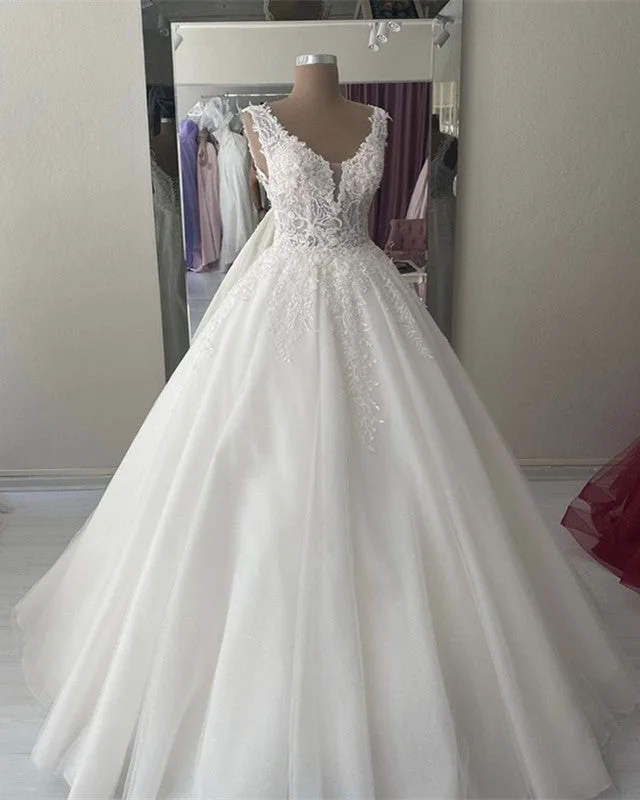 Wedding Dresses with Metallic Sequined Bodice and Chiffon Skirt and Ruffled Hem and Sheer Back for a Glamorous and Flirty LookVintage Lace V Neck Wedding Ball Gown For Bride Wedding Dresses with Metallic Sequined Bodice and Chiffon Skirt and Ruffled Hem and Sheer Back for a Glamorous and Flirty LookVintage Lace V Neck Wedding Ball Gown For Bride