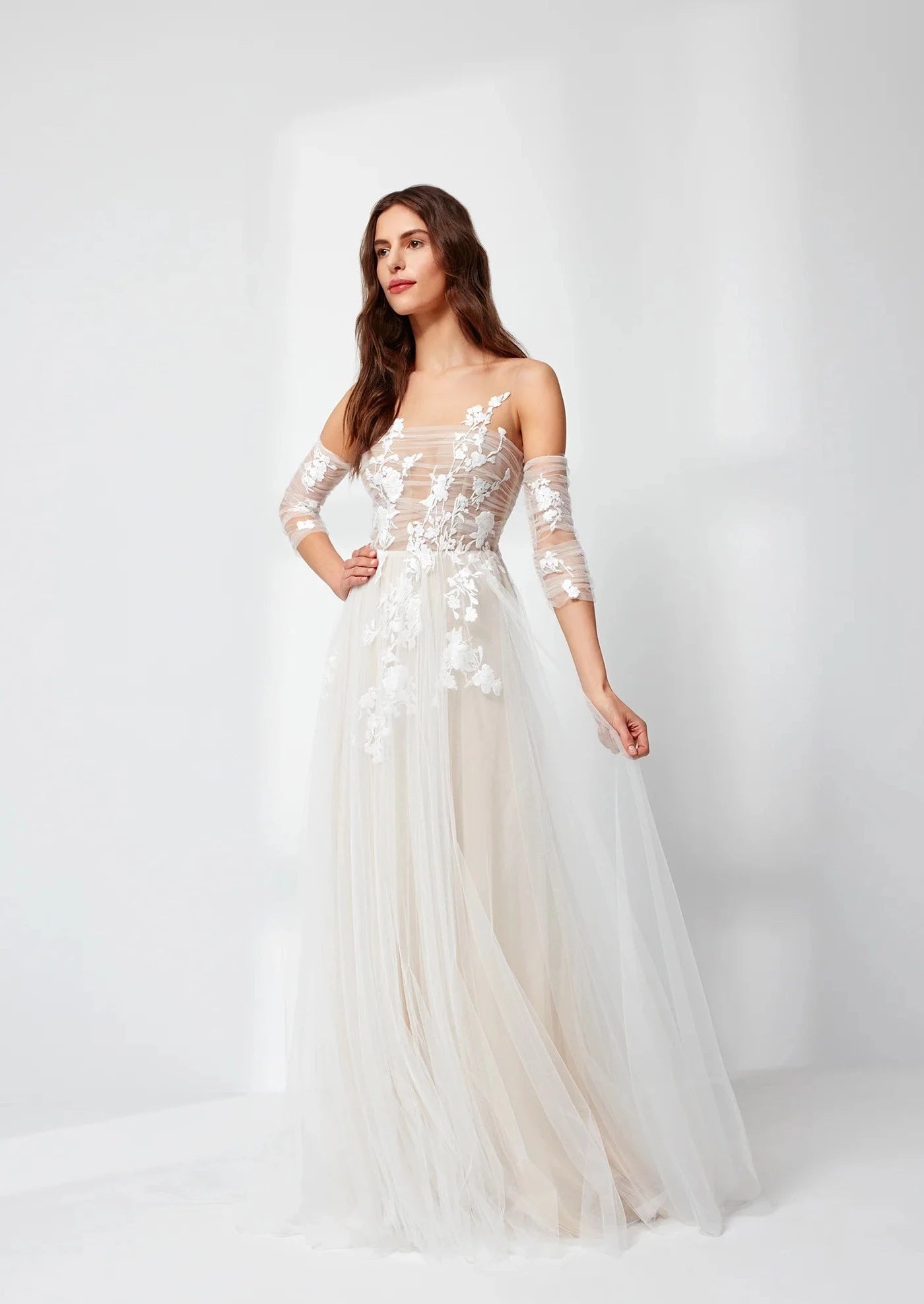 Lace Trimmed Wedding Dresses with Backless Design for a Sexy VibeAnna Kara Iris