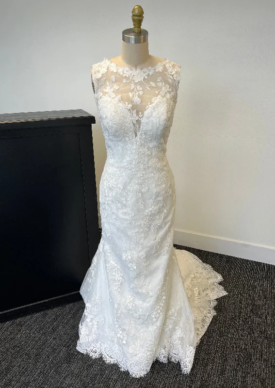 Wedding Dresses with Sequined Star Motifs and Sheer Sleeve and Ruffled Hem and Belt for a Celestial and Elegant LookArden Norah Wedding Dresses with Sequined Star Motifs and Sheer Sleeve and Ruffled Hem and Belt for a Celestial and Elegant LookArden Norah