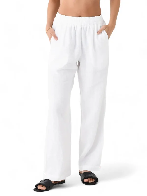 Paisley patterned wide leg jeans for women in an elegant and unique styleAtticus Pant In White