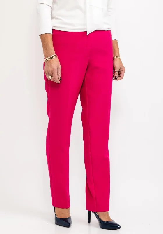 Sheer panel pants for women with a sexy touchAvalon Penny Straight Leg Trousers, Raspberry