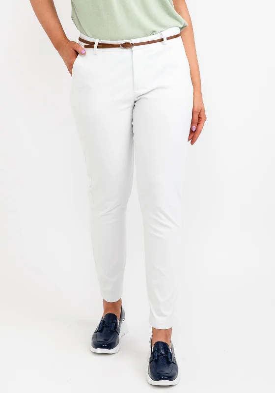Metallic wide leg pants for women in a shiny and glamorous styleb.young Slim Leg Trousers, White