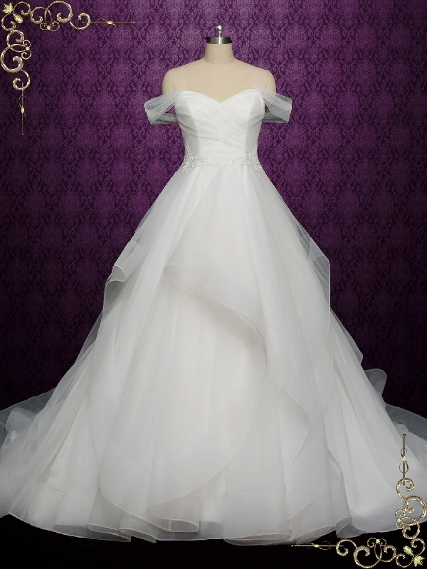 Strapless Wedding Dresses with Crystal Embellishments for a Sparkling LookBall Gown Tulle Wedding Dress with Off Shoulder Neckline GIA Strapless Wedding Dresses with Crystal Embellishments for a Sparkling LookBall Gown Tulle Wedding Dress with Off Shoulder Neckline GIA