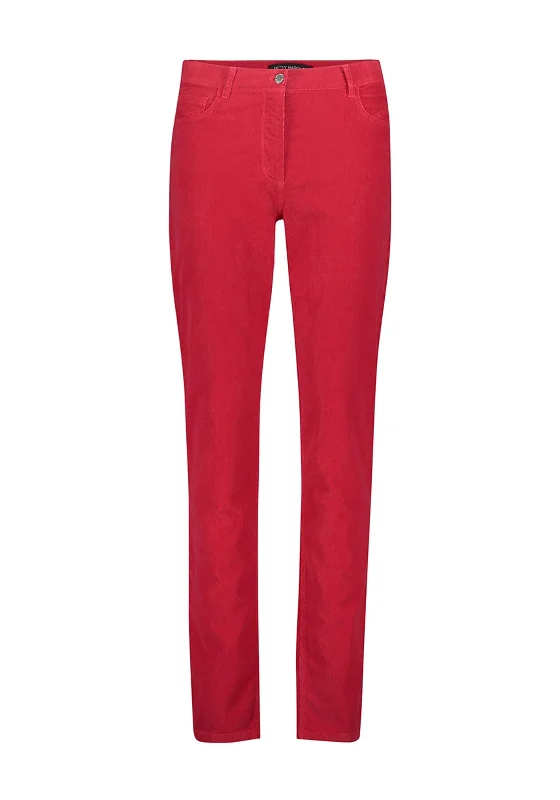 Metallic pants for women to shineBetty Barclay Corduroy Trousers, Red