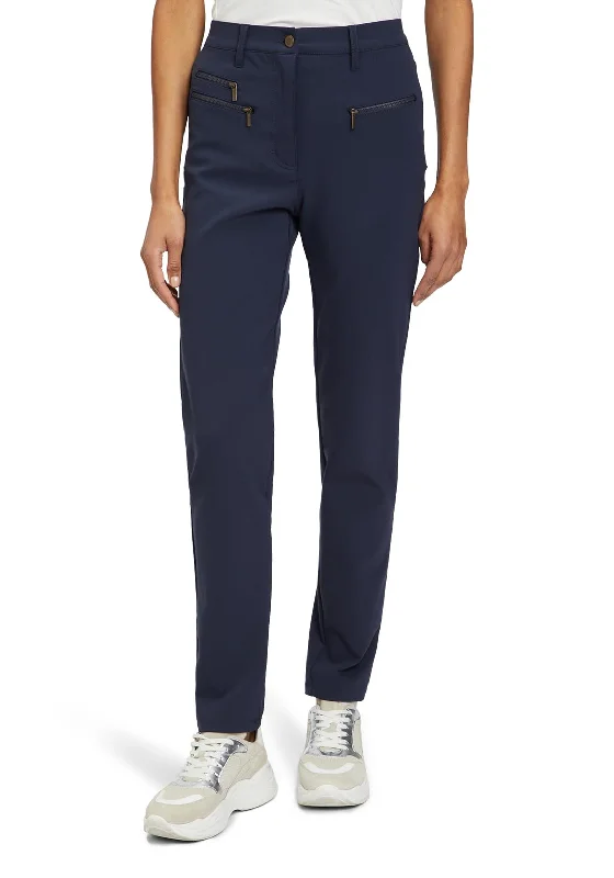 Lightweight track pants for women in sportsBetty Barclay 3 Zip Pocket Detail Trousers, Navy
