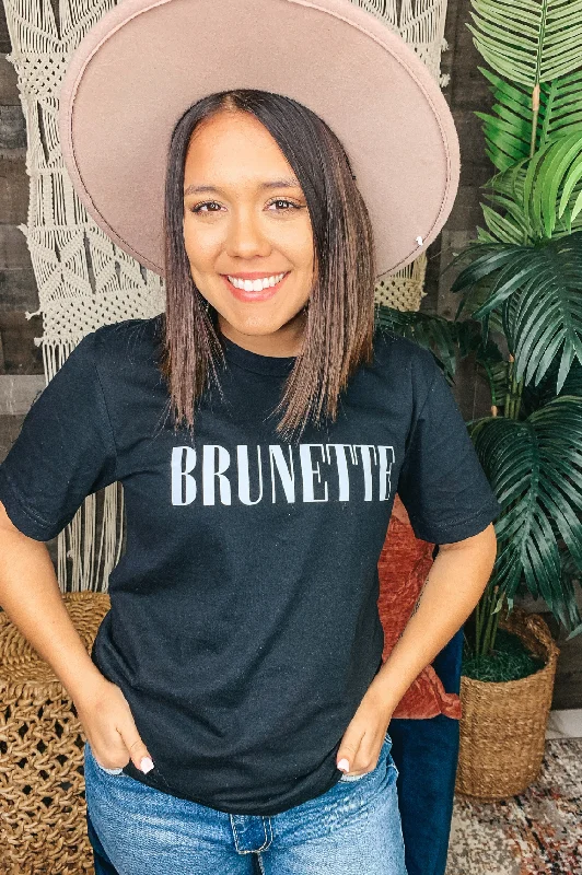 Open - front women's T - shirt for a versatile lookBrunette Tee