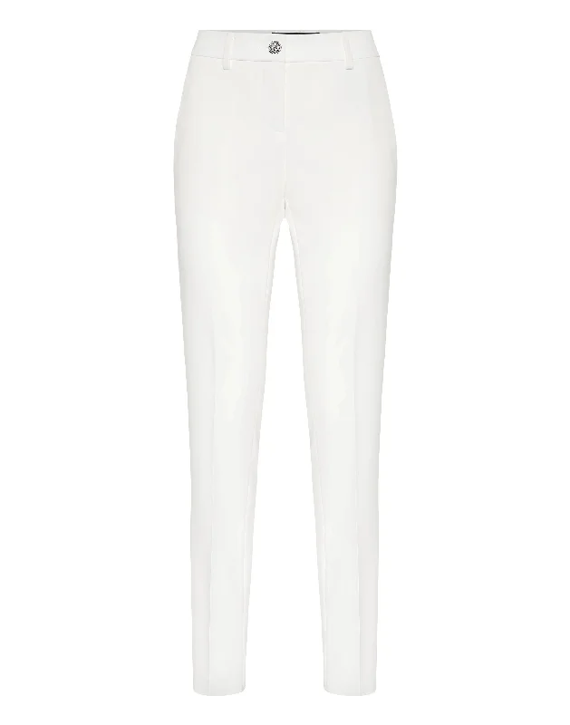 Polyester blend wide leg dress pants for women in a durable and formal styleCady Office Trousers Skull