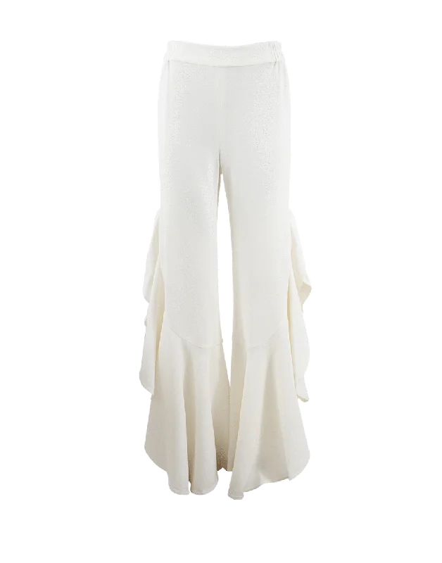 Embroidered denim wide leg pants for women in a unique and eye - catching styleClassic Crepe Front Pant Embroidered denim wide leg pants for women in a unique and eye - catching styleClassic Crepe Front Pant