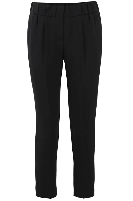 Houndstooth wide leg pants for women in a statement styleClassic Pull On Pant - Black