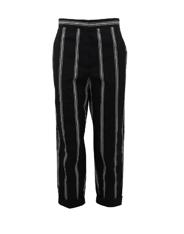 Recycled fabric pants for women in an eco - friendly and sustainable styleCrinkle Micro Striped Pant