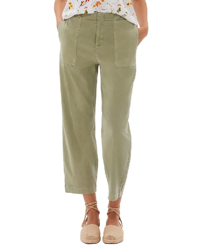 Embroidered linen pants for women in a natural styleecru Elliot Clean Utility Pant