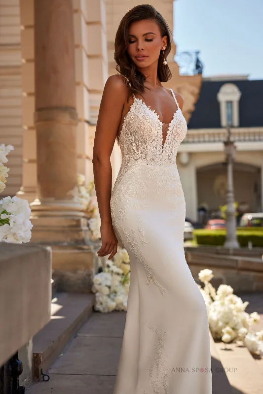 One Shoulder Wedding Dresses with Ruffled Sleeve for a Dramatic EffectEmilianna