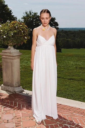 Wedding Dresses with Lace and Tulle Combo and Bow Accents and Beaded Bodice for a Fairy Tale LookEmpire V-Neck Chiffon A-Line Dress With Ruching and Spaghetti Straps Wedding Dresses with Lace and Tulle Combo and Bow Accents and Beaded Bodice for a Fairy Tale LookEmpire V-Neck Chiffon A-Line Dress With Ruching and Spaghetti Straps