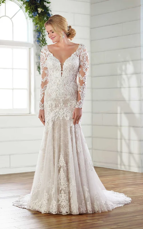 Wedding Dresses with Sheer Panels and Beaded Trim and Embroidered Paisley Patterns and Ruffled Hem and Belt for a Sultry and Exotic LookD2672 Wedding Dresses with Sheer Panels and Beaded Trim and Embroidered Paisley Patterns and Ruffled Hem and Belt for a Sultry and Exotic LookD2672