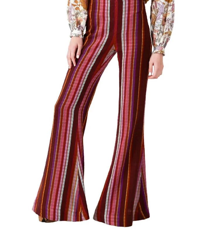 Leatherette pants for women in a cruelty - free optionFarah Berry Flare Pant In Purple