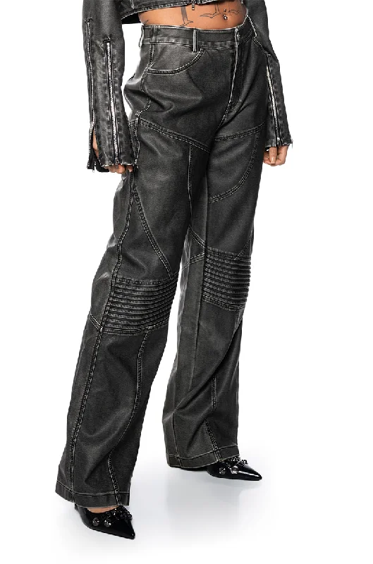 Cuffed flared pants for women in a retro - inspired styleFAST LANE DISTRESSED PANT