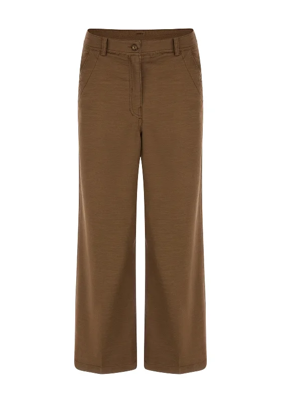 Printed flowy pants for women in a bohemian lookGuess Womens Wide Leg Trousers, Brown Printed flowy pants for women in a bohemian lookGuess Womens Wide Leg Trousers, Brown