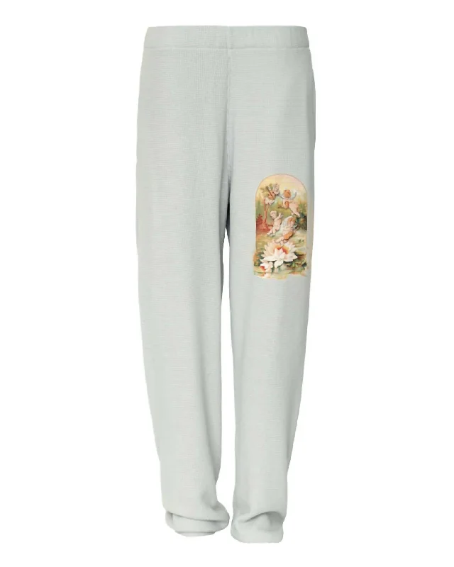 Flowy wide leg maxi pants for women in a beachy and romantic styleHeartstrings Mac Slim Sweatpants In Grey
