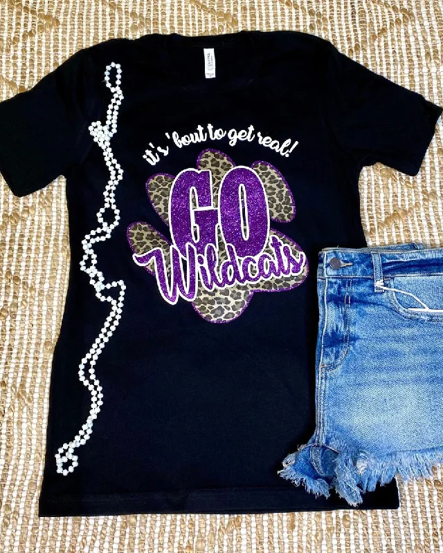 Women's T - shirt with a flapped pocketIt's 'Bout To Get Real Wildcats Tee
