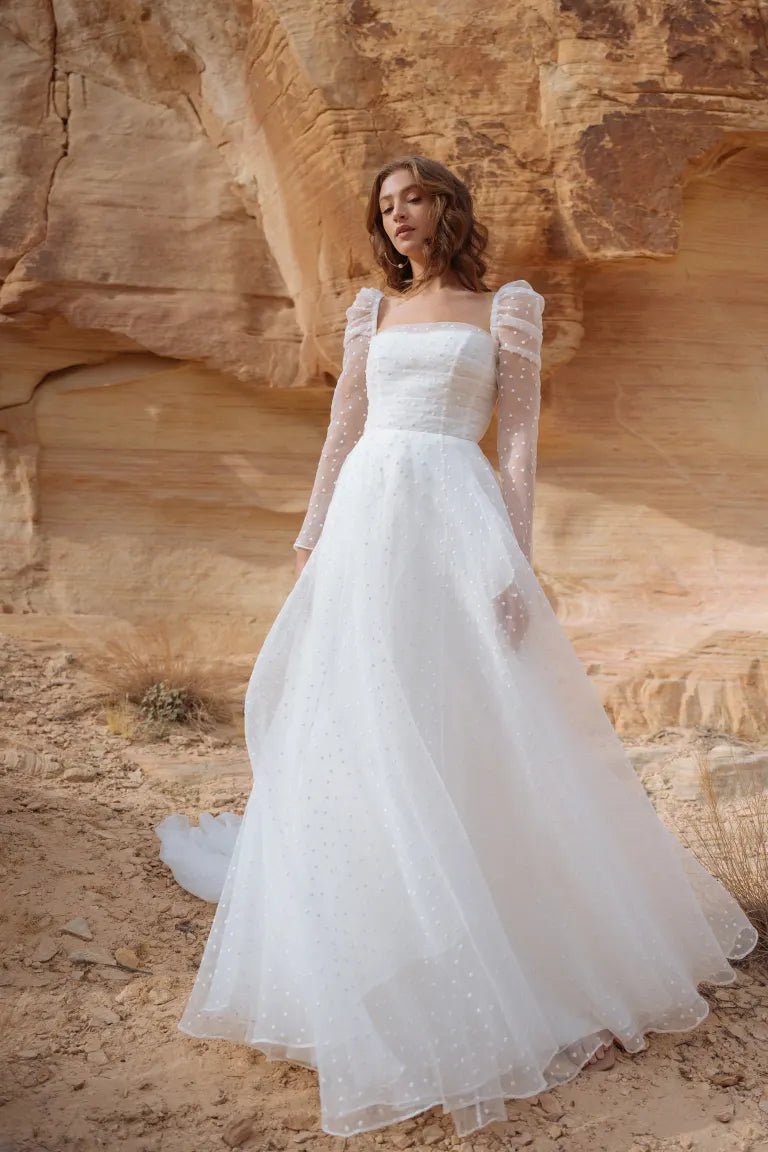 Tulle Wedding Dresses with Beaded Waistband and Multiple Layers for a Graceful LookJenny Yoo Evangeline Tulle Wedding Dresses with Beaded Waistband and Multiple Layers for a Graceful LookJenny Yoo Evangeline