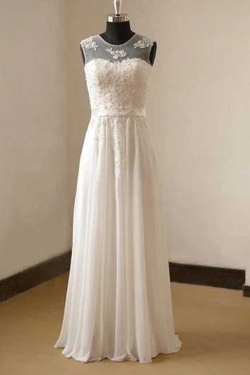 Plaid Wedding Dresses with Satin Trim and Bow for a Preppy StyleJewel Neck Sleeveless A-Line Pleated Chiffon Dress With Lace Bodice Plaid Wedding Dresses with Satin Trim and Bow for a Preppy StyleJewel Neck Sleeveless A-Line Pleated Chiffon Dress With Lace Bodice