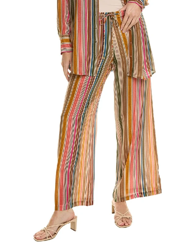Lightweight wide leg hiking pants for women in outdoor activitiesJohnny Was Vichy Silk Pant