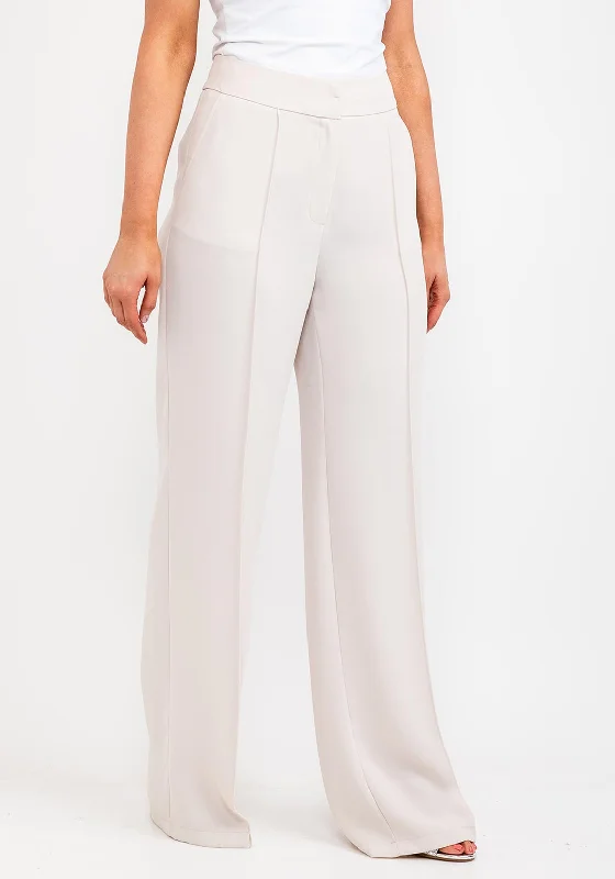 Recycled material pants for women in an eco - friendly optionKameya Wide Leg Trousers, Stone