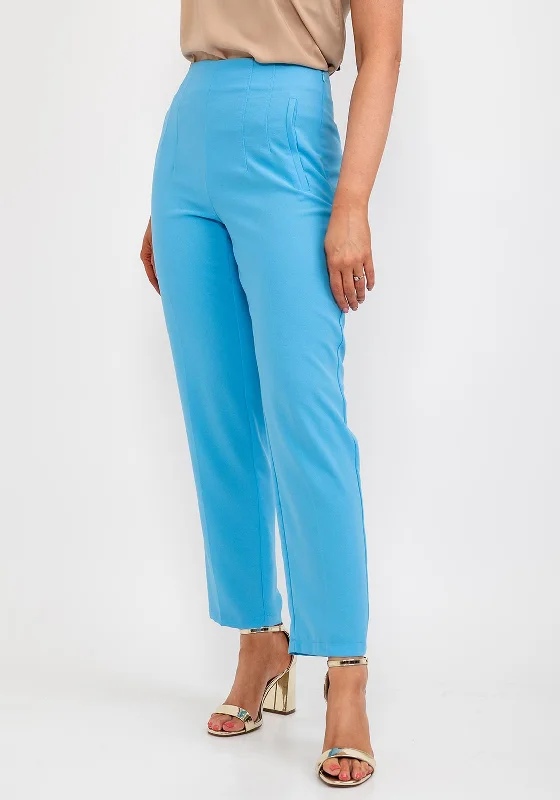 Striped wide leg pants for women in a bold fashion statementKameya High Waist Slim Trousers, Blue Striped wide leg pants for women in a bold fashion statementKameya High Waist Slim Trousers, Blue