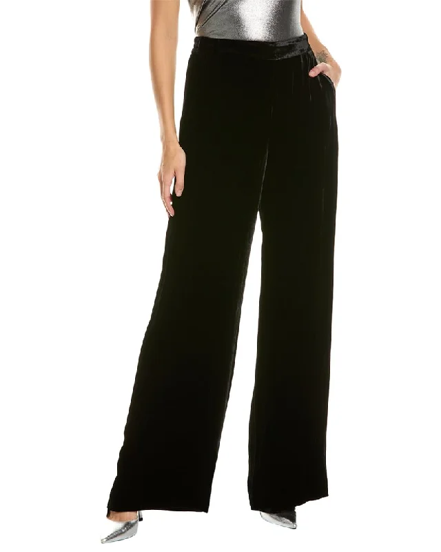 Drawstring wide leg pants for women in a casual and relaxed styleKobi Halperin Marci Silk-Blend Velvet Pant