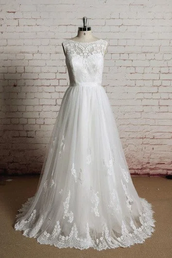Strapless Wedding Dresses with Crystal Embellishments for a Sparkling LookLace and Tulle Sleeveless A-Line Dress With Illusion Back Strapless Wedding Dresses with Crystal Embellishments for a Sparkling LookLace and Tulle Sleeveless A-Line Dress With Illusion Back