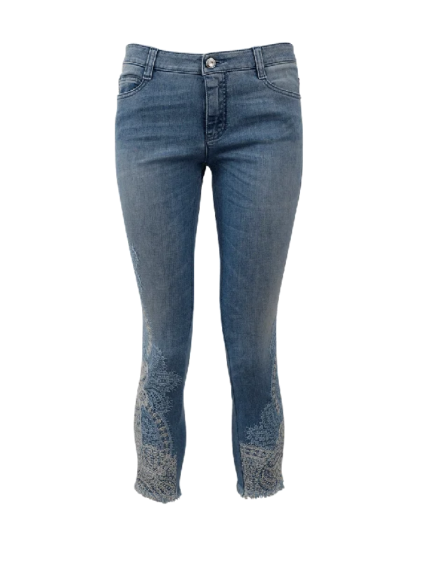 Corduroy wide leg pants for women in fallLace Bottom Denim